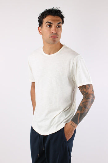 T-shirt Cotone Fiammato Bianco - 2