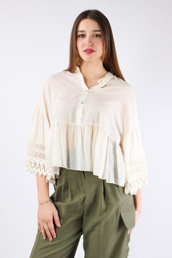 Krochet Blusa Mussola Pizzo Ivory - 2