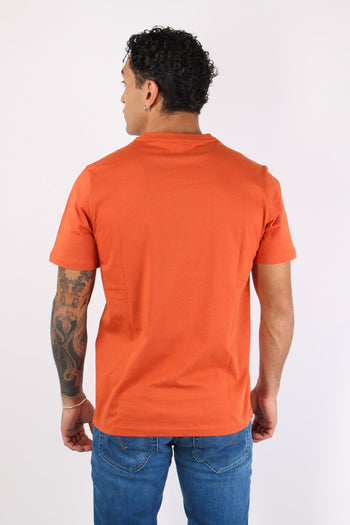 T-shirt Basica Logo Contrasto Orange - 4