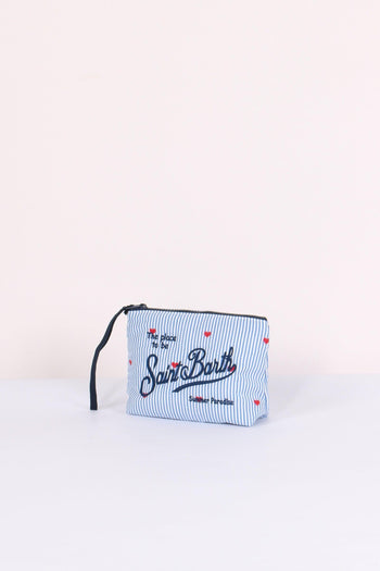 Aline Pochette Cotone Righe Bianco/azzurro - 2