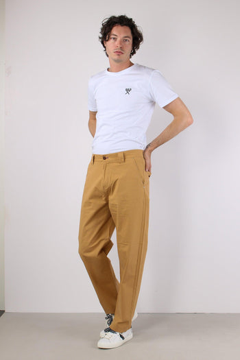 Pantalone Gamba Larga Cammello - 3