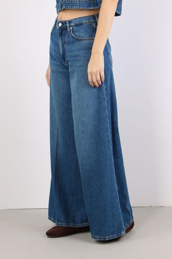 Jeans Flare Ampio Denim Scuro - 3