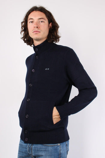 Cardigan Lana Bottoni Navy Blue - 5