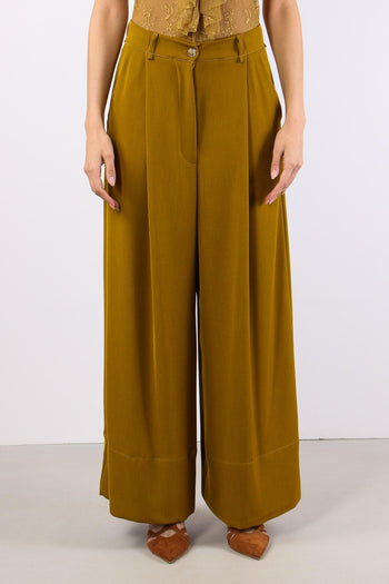 Pantalone Palazzo Fluido Olio - 2