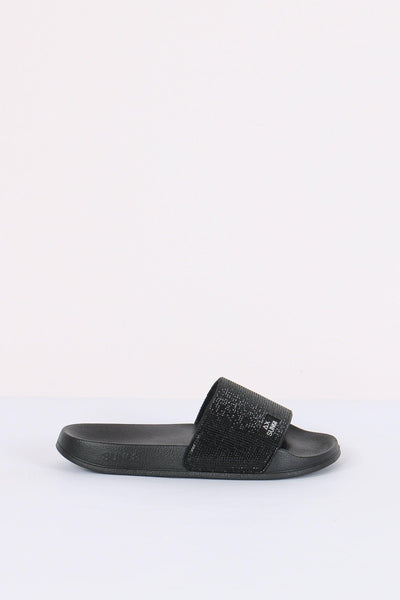 Ciabatta Fascia Strass Nero