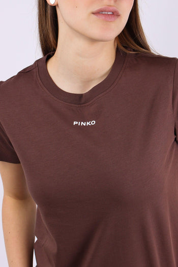 Basico T-shirt Jersey Logo Marrone - 4