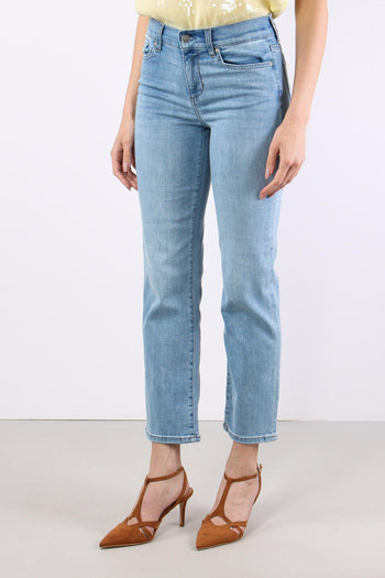 Jeans Slim Tasche Strass Denim Chiaro - 4