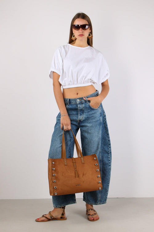 Camicia Cropped Elastico Bianco