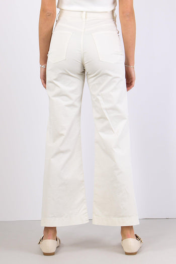 Pantalone Palazzo 5 Tasche Burro - 4