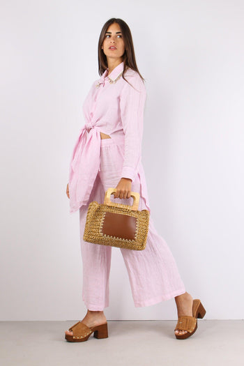 Camicia Lino Passamaneria Coll Rosa - 5