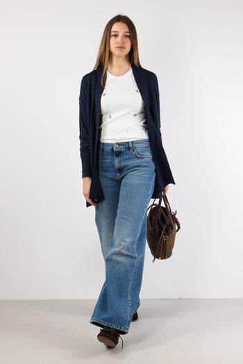 Cardigan Aperto Lunghezza Medi Blu - 5