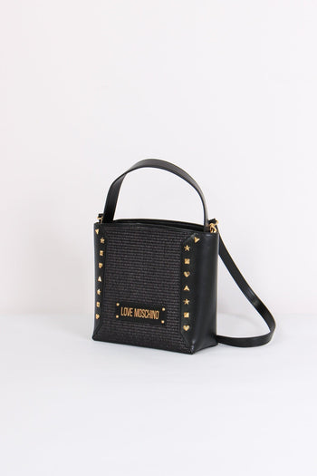 Shopping Verticale Paglia Borc Nero/nero - 4