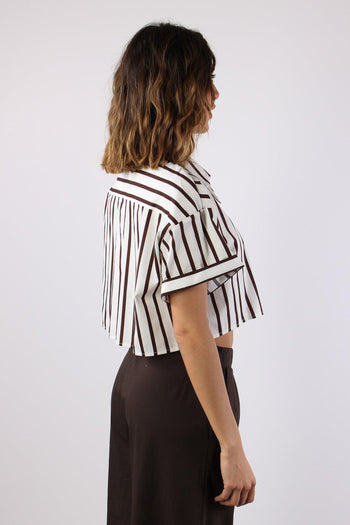 Camicia Corta Riga Bianco/moro - 5