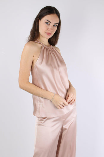 Carota Top Satin Smanicato Rosa Mogano - 3