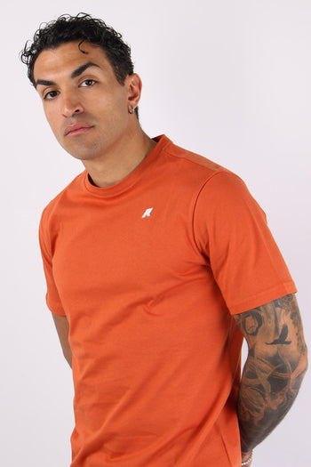 T-shirt Basica Logo Contrasto Orange - 7