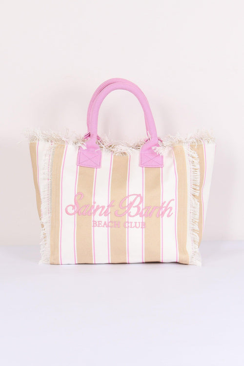 Vanity Canvas Righe Beige/rosa