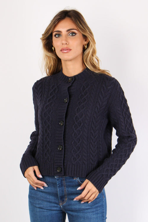 Afosi Cardigan Trecce Blu - 1