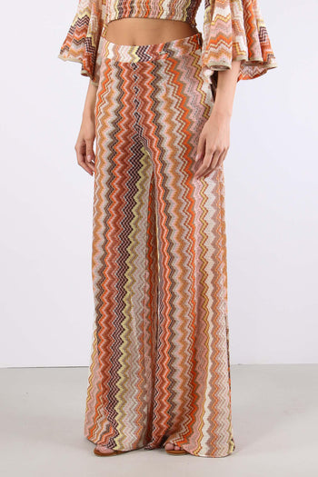 Pantalone Palazzo Jacquard Terra - 3