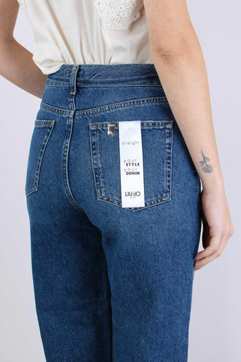 Jeans Straight Stripe Denim Scuro - 8