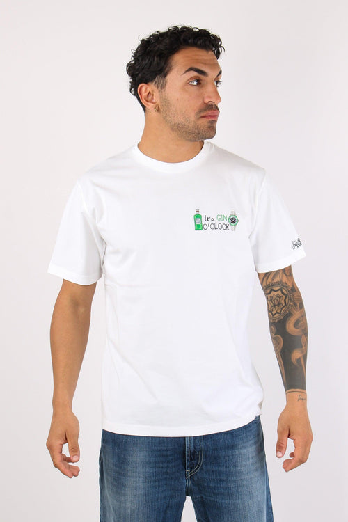 T-shirt Scritta Ricami Gin Clock