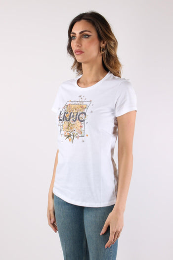 T-shirt Slim Fantasia Fiori Bianco/foulard - 6