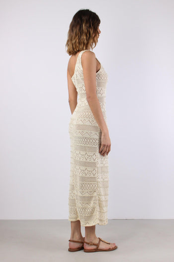 Abito Monospalla Crochet Ecru - 7