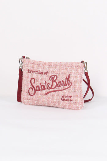 Pochette Tracolla Logo Tweed Pink - 4