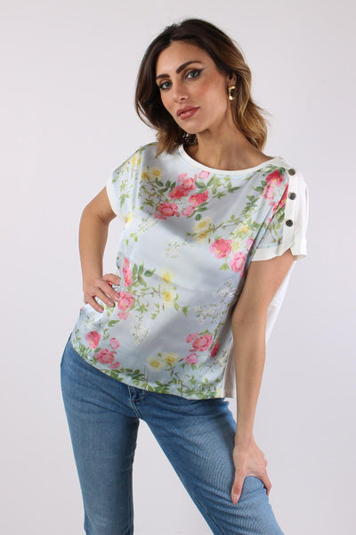 T-shirt Inserto Fantasia Bianco/botanic