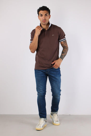 Polo Collo Bicolor Marrone - 2