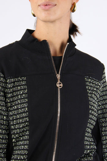 Felpa Zip Boucle Nero/jasmine - 6