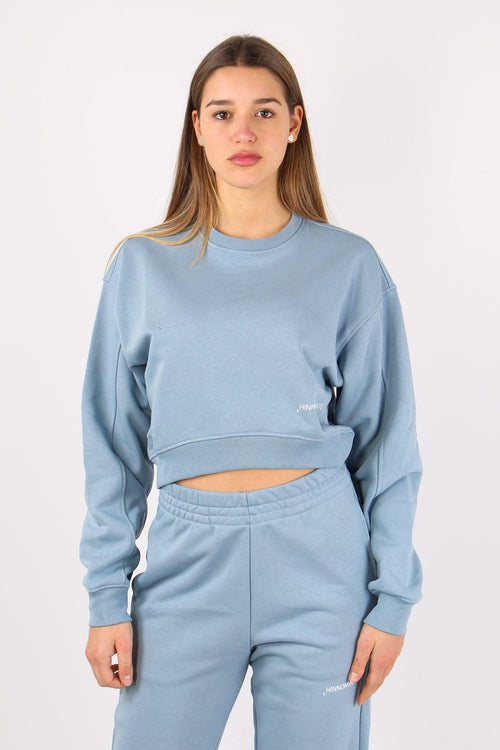 Felpa Cropped Basica Polvere