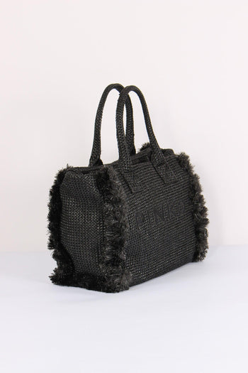 Shopping Beach Rafia Nero - 5