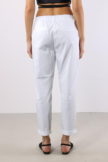 Chino Elastico Rasatello Bianco - 4