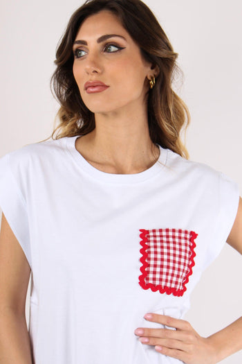 T-shirt Taschino Vichy Bianco/rosso - 7