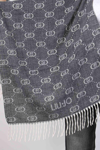 Poncho Frange Maxi Logo Grey Cloud - 7