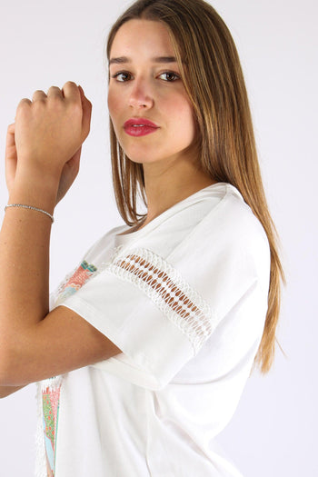 T-shirt Multi Patch Bianco - 10
