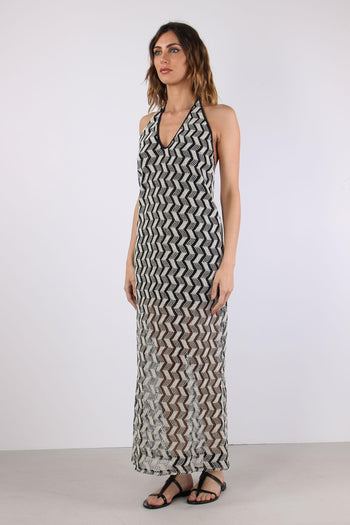 Abito Rete Jacquard Nero - 3