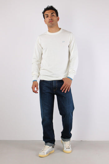 Maglia Collo Contrasto Bianco - 5