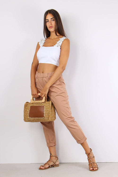 Pantalone Elastico Cotone Legg Nude