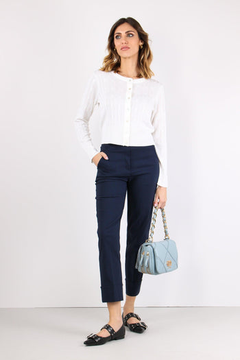 Pantalone Bengalina Risvolto Blu - 5