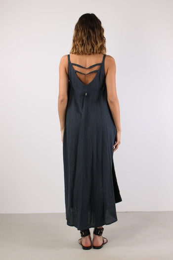 Abito Lungo Lino Blue - 4
