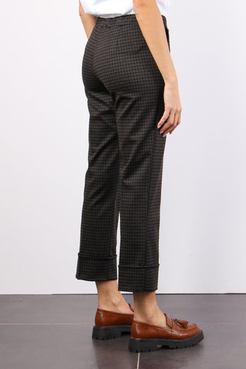 Pantalone Pied De Poule Risvol Moro/nero - 5