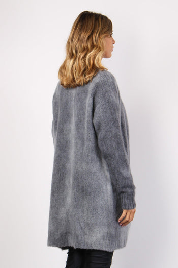 Cardigan Sfumato Mohair Nero - 5
