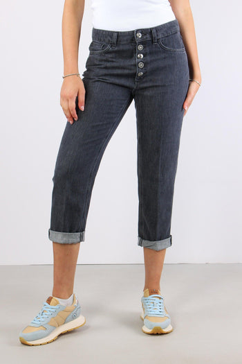 Koons Denim Loose Bottone Gioiello Nero - 3