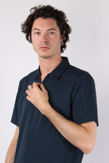 Polo Tessuto Tecnico Blu Navy - 6