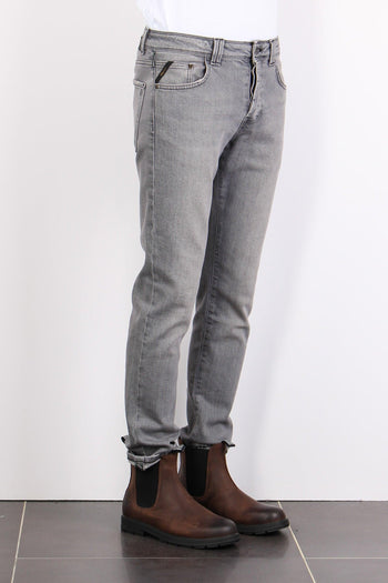 Denim Tapered Fit Denim Grigio - 5