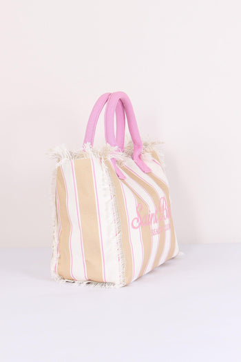 Vanity Canvas Righe Beige/rosa - 7
