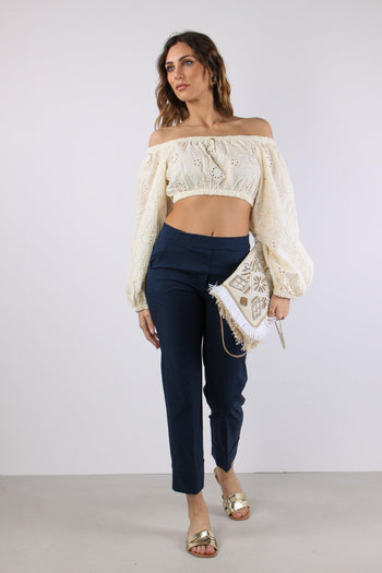 Pantalone Dritto Risvolto Blu - 5