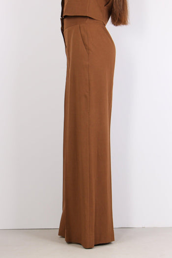 Pantalone Palazzo Gamba Dritta Tabacco - 3