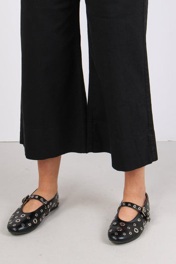 Pantalone Bull Crop Orlo Alto Nero - 6
